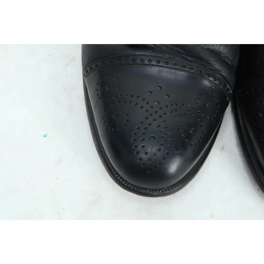 Mezlan Havana Black Leather Wingtip Tassel Loafers Men's US 10